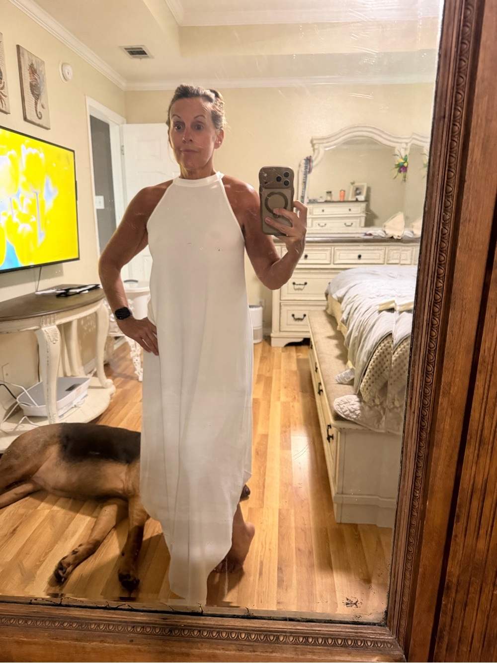 Women’s White Halter Maxi Dress - Minimal Elegant Summer Dress